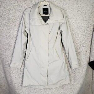 Vintage Marmot Trench Coat M White Long Rain Jacket Parka Old Money Preppy Chic